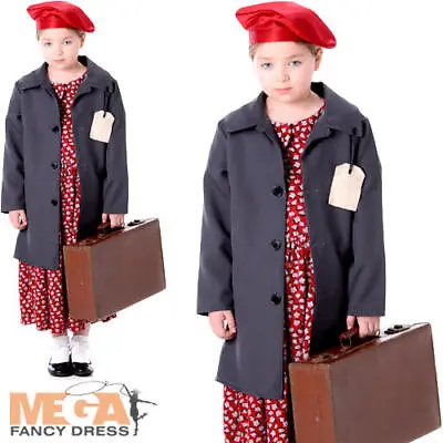  Wartime WW2 Schoolgirl 1940's Childern Book Day Fancy Dress Costumes For Girls • £4.99