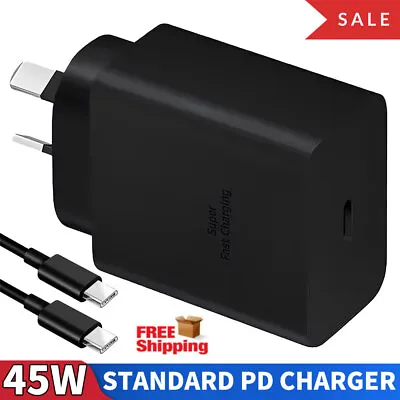 $6.55 • Buy 45W DUAL Super Fast Wall Charger W/Type-C Cable For Samsung Galaxy S21 22 S23