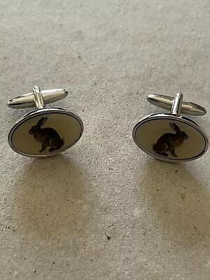 Men’s Vintage Cufflinks Oval Rabbit/hare Design Bullet Back  • $9.33