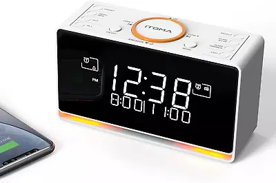 DAB & FM Radio Alarm Clock With 40 Presets BluetoothDual AlarmSleep TimerDim • $106.65