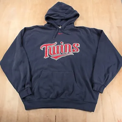 Vtg Y2k NIKE TEAM Minnesota Twins Embroidered Center Check Hoodie Sweatshirt XL  • $58