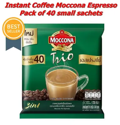 Moccona Trio Espresso Coffee 3 In1 Mixed Instant Drink Rich Pack40 Small Sachets • $32