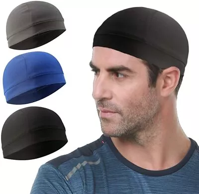 3 Pack Women Men Cooling Skull Cap Helmet Liner Sweat Wicking Sports Beanie Hat • $9.99