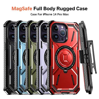 For IPhone 15 14 13 12 Pro Max Heavy Duty Case Mag Safe Magnetic Cover/Belt Clip • $14.13