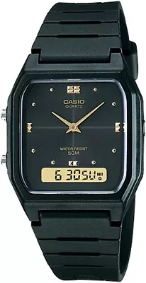 Casio Men's Black Resin Strap Analog & Digital Watch AW-48HE-1AVDF • £39.99