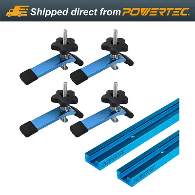 POWERTEC 71858 - 24  X2 Universal T-Track And 4 Hold-Down Clamps • $52.99