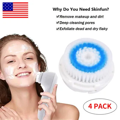 4PCS Deep Pore Cleansing Brush Heads Face Wash For Clarisonic Mia-2 ProB_$b • $8.68