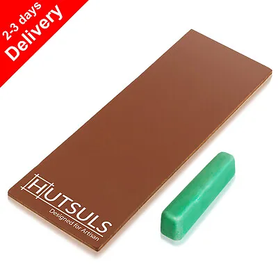 HUTSULS Brown Leather Strop Green Honing Compound Stropping Kit Knife Sharpener • $9.99