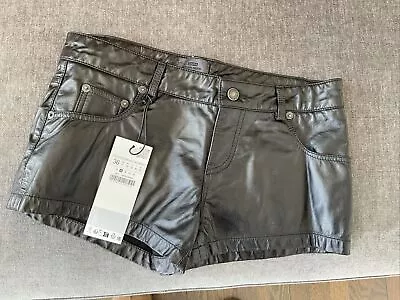 Zara Steven Meisel For Zara Black Leather Shorts - Size 4 • $49.99