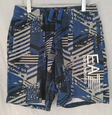 Ea7 Emporio Armani Blue Logo Shorts Drawstring Shorts Size M Rrp £80.00 • £21.99