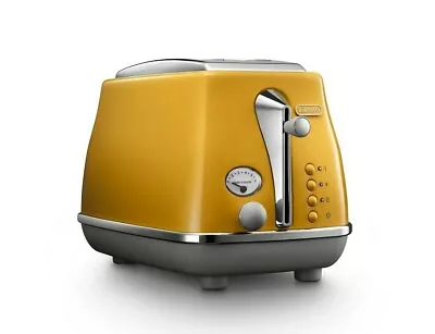 Delonghi CTOC2003Y Icona Capitals 2 Slice Toaster W Bagel Setting - NY Yellow • $149