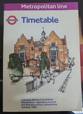 Metropolitan Line Timetable October 1988 • £22.50