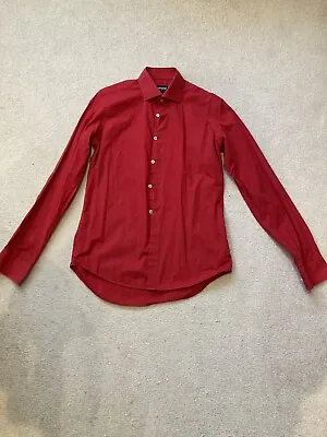 7 Camicie Italian Designer Men’s Shirt. Red . Slim Fit Size Small • £7.50