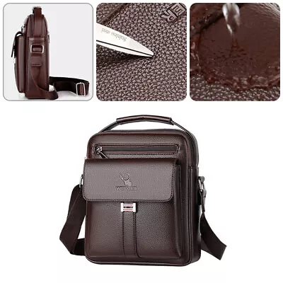 Men's Leather Cross Body Messenger Bag Shoulder Handbag Travel Work Business Bag • £9.28