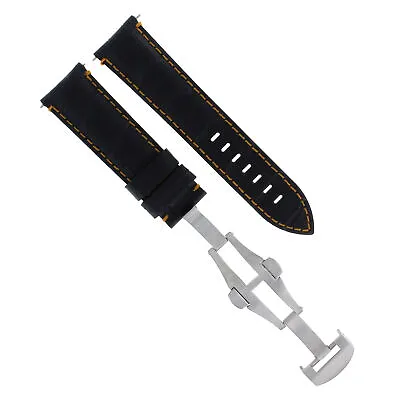 22mm Leather Band Watch Strap For 46mm Breitling Navitimer A24322 Gmt Black Os • $34.95