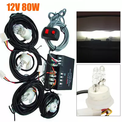 $69 • Buy 80W 12V 4 HID Bulbs Hideaway Headlight Emergency Warning Light Kit For Vehicle
