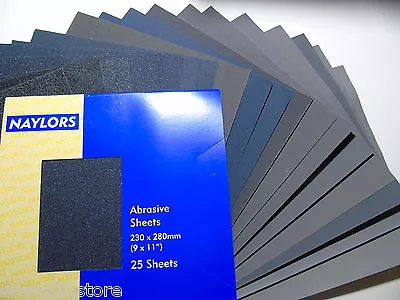 Wet And Dry Abrasive Sandpaper Silicon Carbide Sheets Mixed Grits P 60 To 2500  • £5.50