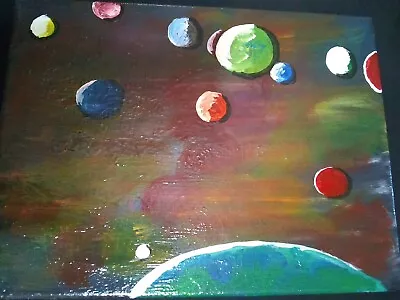 Deep  Space - Acrylic Abstract Painting On Canvas An Original By The Artist • $5