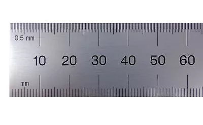 PEC USA 300mm Rigid Satin Metric Machinist Rule /Rule Scale .5mm & Mm Both Sides • $39.99