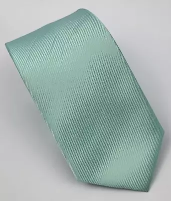 Xin Club Na Silk Tie Mint Green Solid Stripes Men Necktie Skinny 56 X 2.5/8 • $13.59