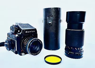 Mamiya M645 120 Film Camera AE Meter Prism 80mm  Lens + 210mm Lens • £550