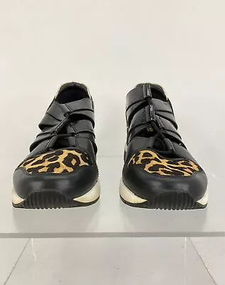 Michael Kors Beige Black Leopard Dyed Calf Hair Wedge Shoes 8.5M • $25