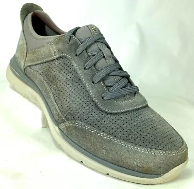 Ryka Grey Perforated Suede Leather Slip On Lace Elle Sneaker Walking Shoes 9w  • $15