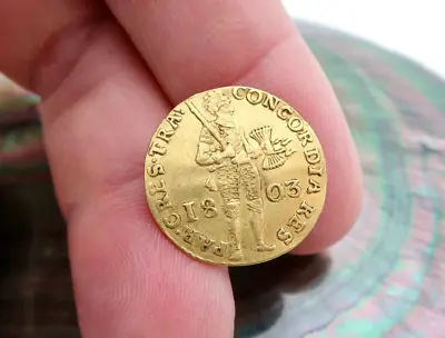 Rare 1803 Antique Netherlands Gold Ducat Coin - Super Unique & Rare Vintage • $795
