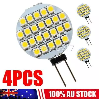 4X G4 Warm White 24 LED 1210 SMD Spot Light Lamp Bulb DC Caravan Camper 2 Pin OZ • $10.68