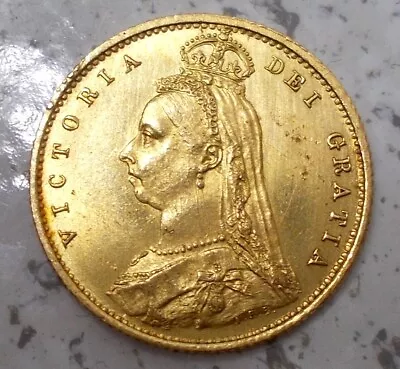 1887 British Half Sovereign Queen Victoria Jubilee Head Coin! Au++ Condition! • $469.99