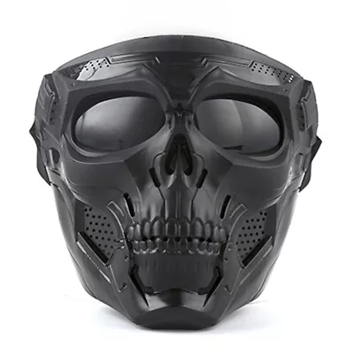 Black Skull Full Face Mask Motorcycle Riding Protective Goggle Eye Protection US • $14.24