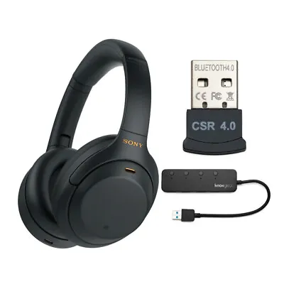 Sony WH1000XM4 Wireless Noise Canceling Over Ear Headphones Black Bundle • $248