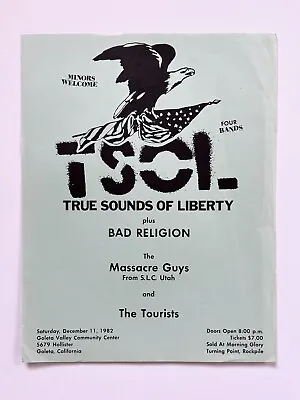 TSOL Flyer True Sounds Of Liberty T.S.O.L. Punk Bad Religion Poster • $100
