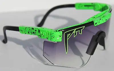 PIT VIPER The Boomslang Fade Sunglasses Green/Gray Wrap Single Wide NEW • $59.95