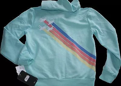 Star Wars Little Girls X-wing Rainbow Turquoise Hoodie Jacket Xs 4 5 New  • $13.99