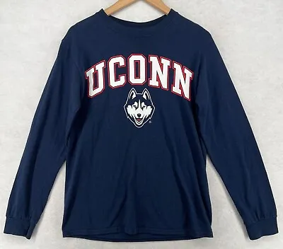 $19.99 • Buy UCONN UNIVERSITY CONNECTICUT HUSKIES T-Shirt Mens S Spell Out Logo Cotton Blue
