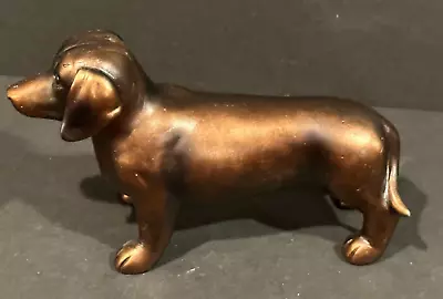 Cast Metal Copper/Bronze Painted Miniature Dachshund Figure 7 X 5  Roughly • £19.29