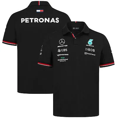 £44.50 • Buy Mercedes AMG Petronas F1 Team Polo Shirt Black Men's 2022 Free UK Shipping
