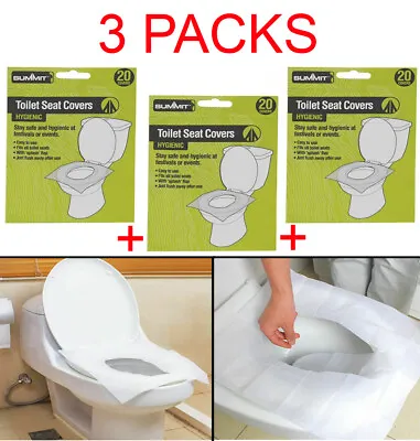 £6.95 • Buy 60pk Summit Disposable Paper Toilet Seat Cover Flushable Hygienic Health Camping