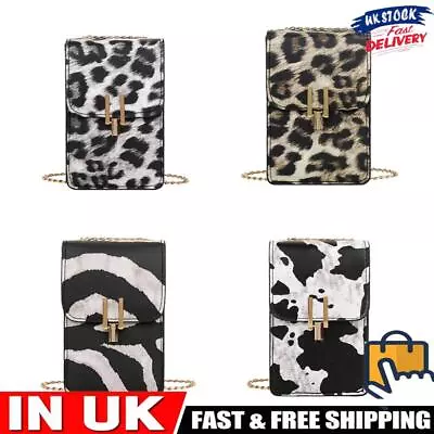 Animal Print Shoulder Bag Mini Lady Handbag Leather Mobile Phone Messenger Pouch • £7.29