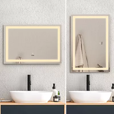 Welba LED Rectangle Bathroom Mirror Anti-fog Smart Makeup Wall Mirrors Decor • $113.81