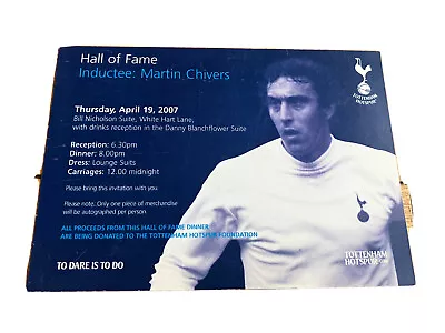 £0.99 • Buy Spurs Martin Chivers Hall Of Fame Inductee Ticket Look Rare