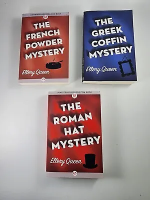 Lot Of 3 Ellery Queen Mystery PB Books Mysterious Press • $22.99