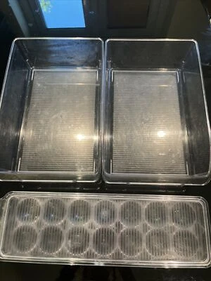 £5 • Buy 2 X Fridge Storage Box & 1 X Egg Storage Box - Fridge Organisers
