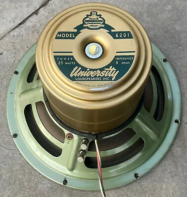 Vintage UNIVERSITY #6201 8 Ohm 12  Dia SPEAKER DRIVER WOOFER Loudspeaker #1 • $129.99