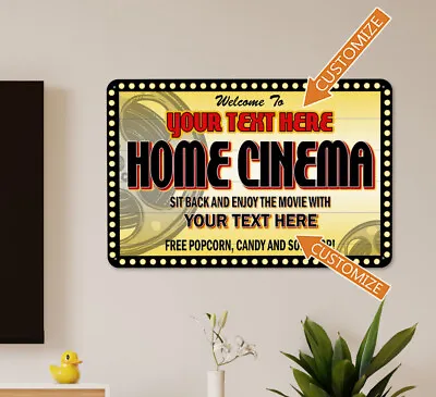 Personalized Home Cinema Sign Movie Theater Decor Film Reel Video 108122002113 • $25.95