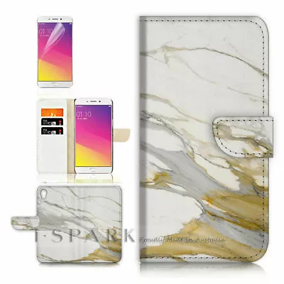 Marble Pattern TPU Phone Wallet Case Cover For Optus X Start 2 - 31064 • $13.99