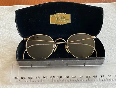Antique AO FUL-VUE 1/10 12K GF Wire Rimmed P3 Eye Glasses W/Original Case • $59