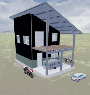 Architectural Plan Set For A Custom Designed 18 X 30 On/Off Grid Steel Cabin • $997