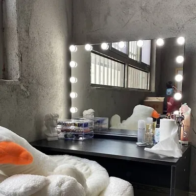 80x60cm Large Hollywood Light Up Mirror Vanity Make Up Mirror With 17 LED Lights • £84